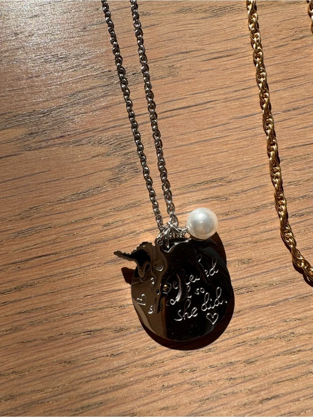 Mixed Metal Necklace Lot with Yellow Flower Charm